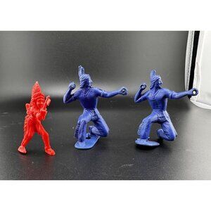 3 Vtg 1950S 60s Daniel Boone Blue Red Native American Indians Western Tim Mee